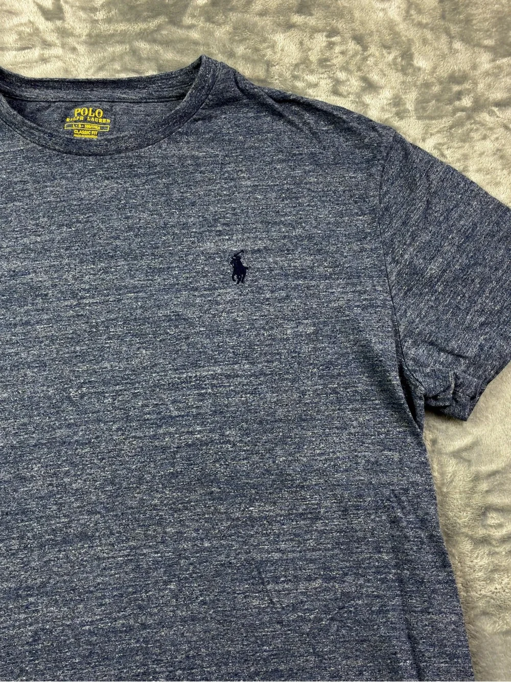 Polo Ralph Lauren Classic Fit T-Shirt Size Large Heather Navy Cotton Casual Pony
